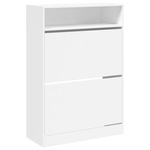 vidaXL Zapatero con 2 cajones abatibles blanco 80x34x116 cm