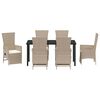 vidaXL Conjunto de Comedor de Jardín 7 pcs Beige ratán sintético