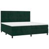vidaXL Cama box spring colch&oacute;n y LED terciopelo verde oscuro 200x200cm