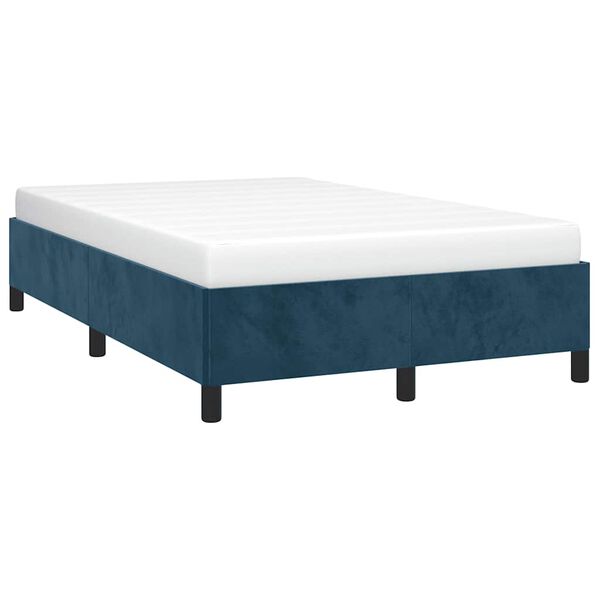 vidaXL Estructura de cama sin colch&oacute;n terciopelo azul oscuro 120x190cm