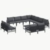 vidaXL Conjunto de sof&aacute;s de jard&iacute;n 12 uds. Negro Acero