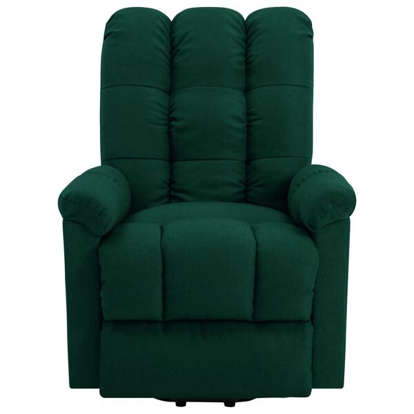 vidaXL Sill&oacute;n elevable tela verde oscuro
