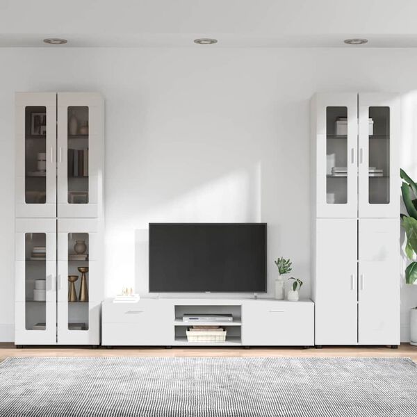 vidaXL Conjunto de mueble de TV FLORIN brillante Madera de ingenier&iacute;a