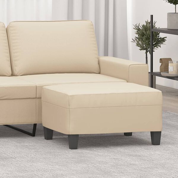 vidaXL Reposapi&eacute;s tela de microfibra color crema 70x55x41 cm