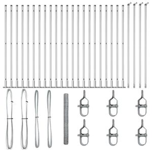 vidaXL Poste de Valla Plateado