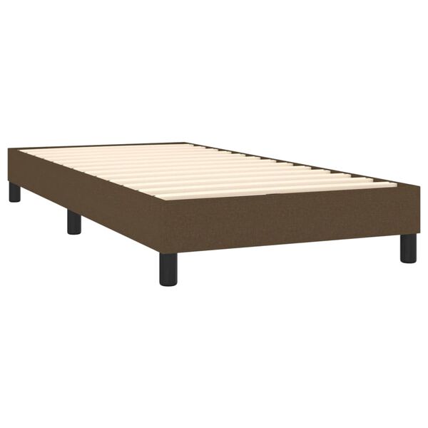 vidaXL Cama box spring con colch&oacute;n tela marr&oacute;n oscuro 100x200 cm