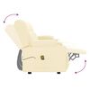 vidaXL Sillón reclinable masaje 4 plazas y portavasos cuero PE crema