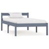 vidaXL Estructura de cama con 2 cajones madera de pino gris 90x200 cm