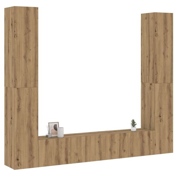 vidaXL Muebles de TV de pared 6 uds madera ingenier&iacute;a roble artesanal