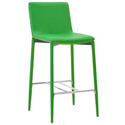 vidaXL Juego de mesa alta y taburetes 3 piezas cuero sintético verde