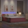 vidaXL Cama con almacenamiento y LED Rosa 180 x 200 cm Terciopelo