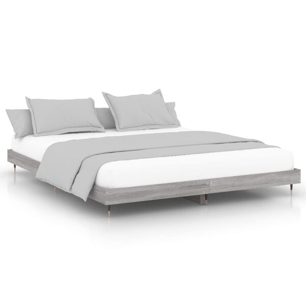 vidaXL Estructura de cama madera de ingenier&iacute;a gris Sonoma 120x200 cm