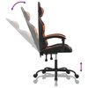 vidaXL Silla gaming giratoria cuero sintético negro y naranja