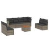 vidaXL Set de muebles de jard&iacute;n 9 pzas y cojines rat&aacute;n sint&eacute;tico gris