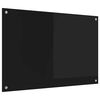 vidaXL Salpicadero de cocina Negro 90 x 60 cm vidrio templado