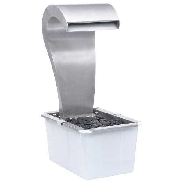 vidaXL Cascada de jard&iacute;n acero inoxidable plateado 52,4x34,2x82 cm