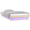vidaXL Estructura de cama individual LED sin colch&oacute;n madera maciza