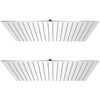 vidaXL Cabezal de ducha efecto lluvia 2 uds acero inoxidable 50x50 cm