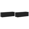 vidaXL Gabinete de TV 2 pcs Negro Madera de ingenier&iacute;a