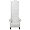 vidaXL Sillón de respaldo alto cuero sintético blanco
