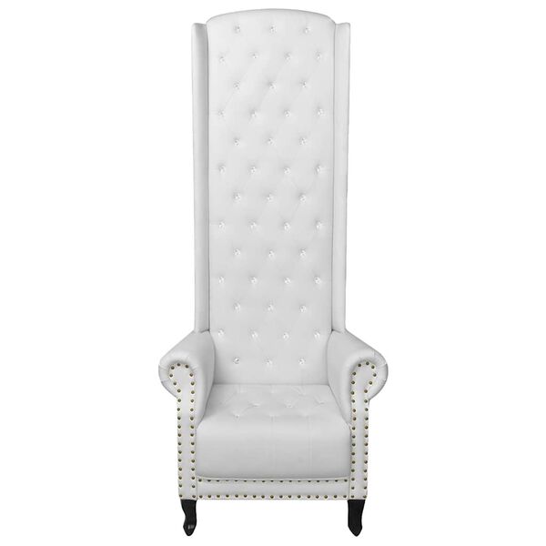 vidaXL Sillón de respaldo alto cuero sintético blanco