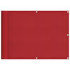 vidaXL Biombo para balc&oacute;n rojo, 75 x 1000 cm, 100 % poli&eacute;ster Oxford