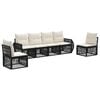 vidaXL Conjunto de sof&aacute;s de jard&iacute;n 6 uds. Negro y Blanco Crema