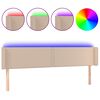 vidaXL Cabecero con LED cuero sint&eacute;tico capuchino 163x16x78/88 cm