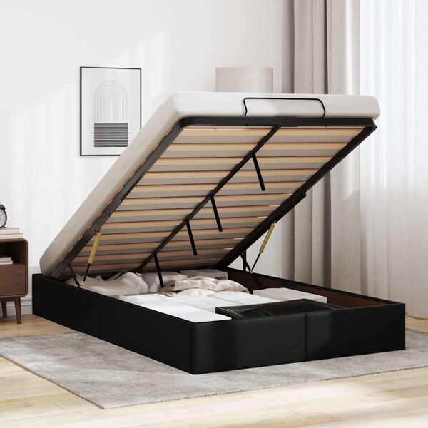 vidaXL Estructura cama otomana sin colchón negro 120x190cm