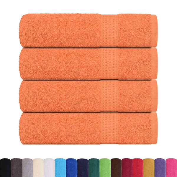 vidaXL Toallas de mano 4 uds naranja 50x100 cm 360 gsm 100% algod&oacute;n