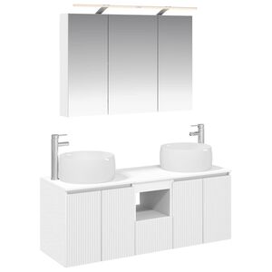 vidaXL Juego de Muebles de Ba&ntilde;o 4 pcs Blanco Madera de ingenier&iacute;a