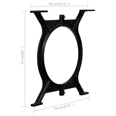 vidaXL Patas de mesa de comedor 2 uds estructura O hierro fundido