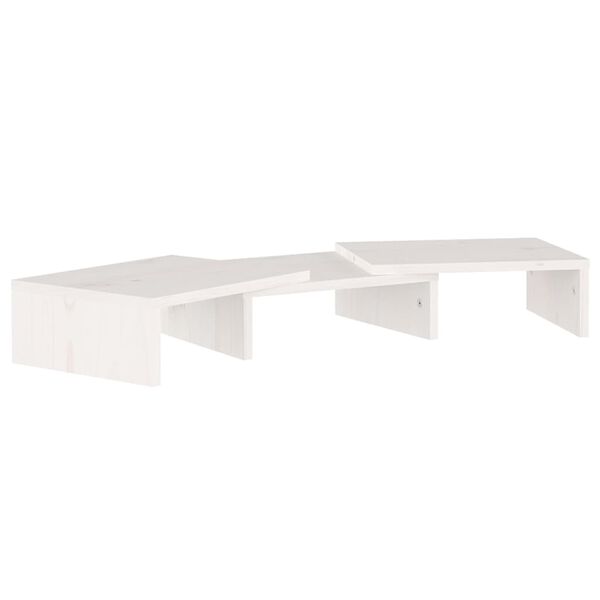 vidaXL Soporte de monitor madera maciza de pino blanco 60x24x10,5 cm