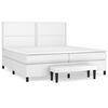 vidaXL Cama box spring con colch&oacute;n cuero sint&eacute;tico blanco 200x200 cm