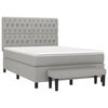 vidaXL Cama box spring con colch&oacute;n tela gris claro 140x190 cm