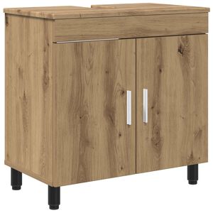 vidaXL Unidad de tocador de ba&ntilde;o Roble artisan 60 x 35 x 60 cm