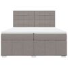 vidaXL Cama box spring con colch&oacute;n tela gris taupe 200x200 cm