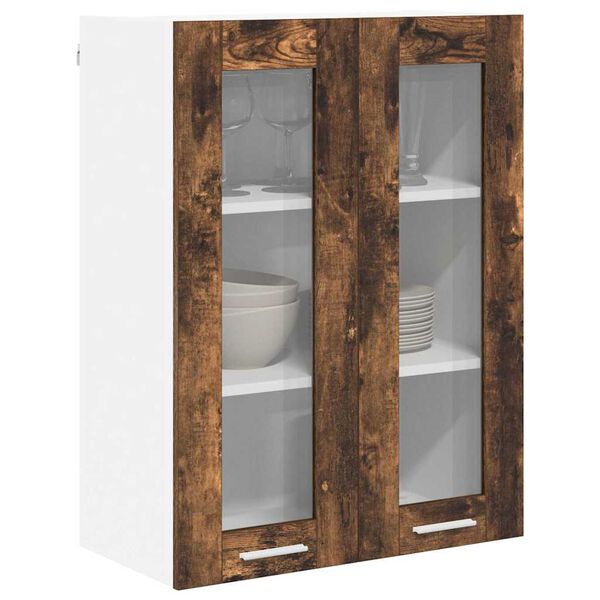 vidaXL Mueble colgante con puerta Roble ahumado 60 x 31 x 80 cm