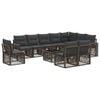 vidaXL Conjunto de sof&aacute;s de jard&iacute;n 11 uds. Gris y Gris Oscuro