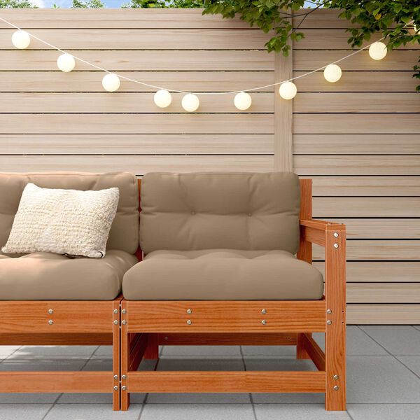 vidaXL Sof&aacute; de esquina de jard&iacute;n Pino macizo Marr&oacute;n Cera