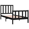 vidaXL Estructura de cama madera maciza individual negra 75x190 cm