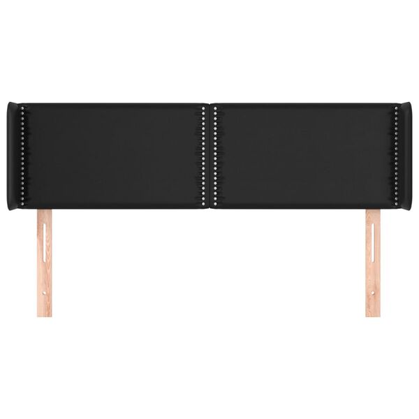 vidaXL Cabecero de cuero sint&eacute;tico negro 147x16x78/88 cm