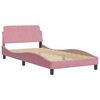 vidaXL Estructura de cama sin colch&oacute;n terciopelo rosa 100x200 cm