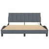 vidaXL Estructura de cama con LED sin colchón Hanko terciopelo gris oscuro 160x200 cm