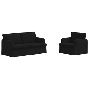 vidaXL Sof&aacute; 2 pcs Negro