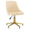vidaXL Sillas de comedor giratorias 4 unidades terciopelo color crema