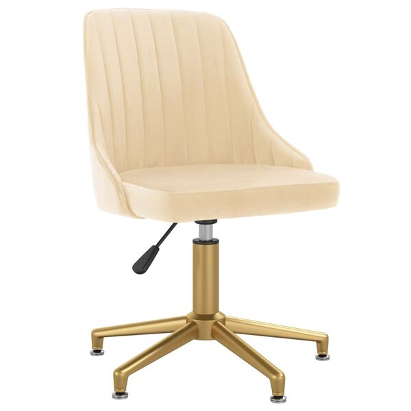 vidaXL Sillas de comedor giratorias 4 unidades terciopelo color crema