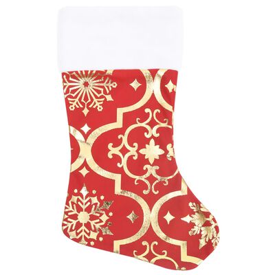vidaXL Falda del árbol de Navidad de lujo con calcetín tela roja 122cm