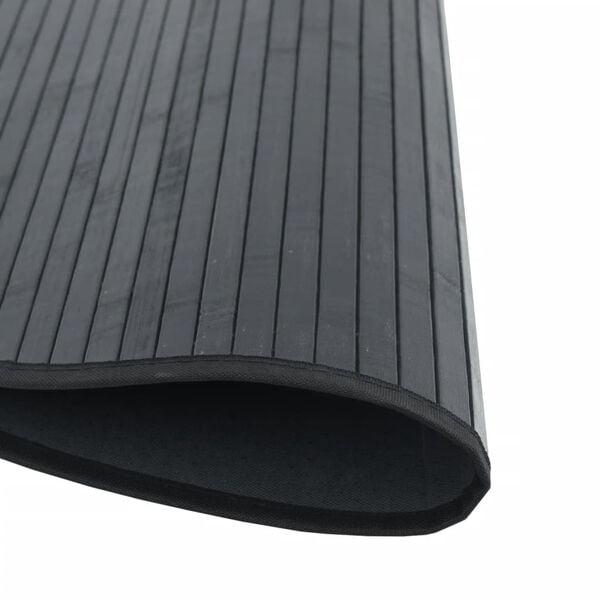 vidaXL Alfombra redonda bamb&uacute; negro 60 cm