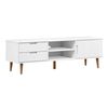 vidaXL Mueble de TV MOLDE madera maciza de pino blanca 158x40x49 cm